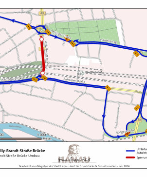 Umleitung Hauptbahnhof - Autoverkehr